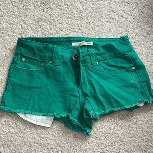 Forever 21 Vibrant Green Jean Shorts